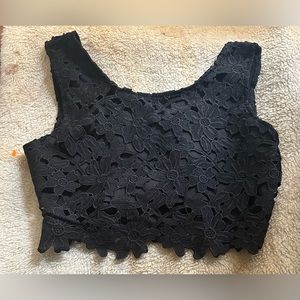 cute fashion blouse with flowers black color size M lay new